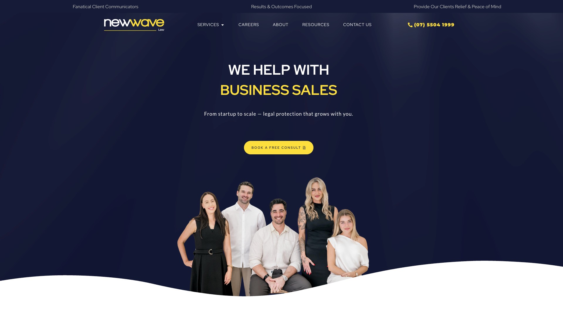 New Wave Law website homepage