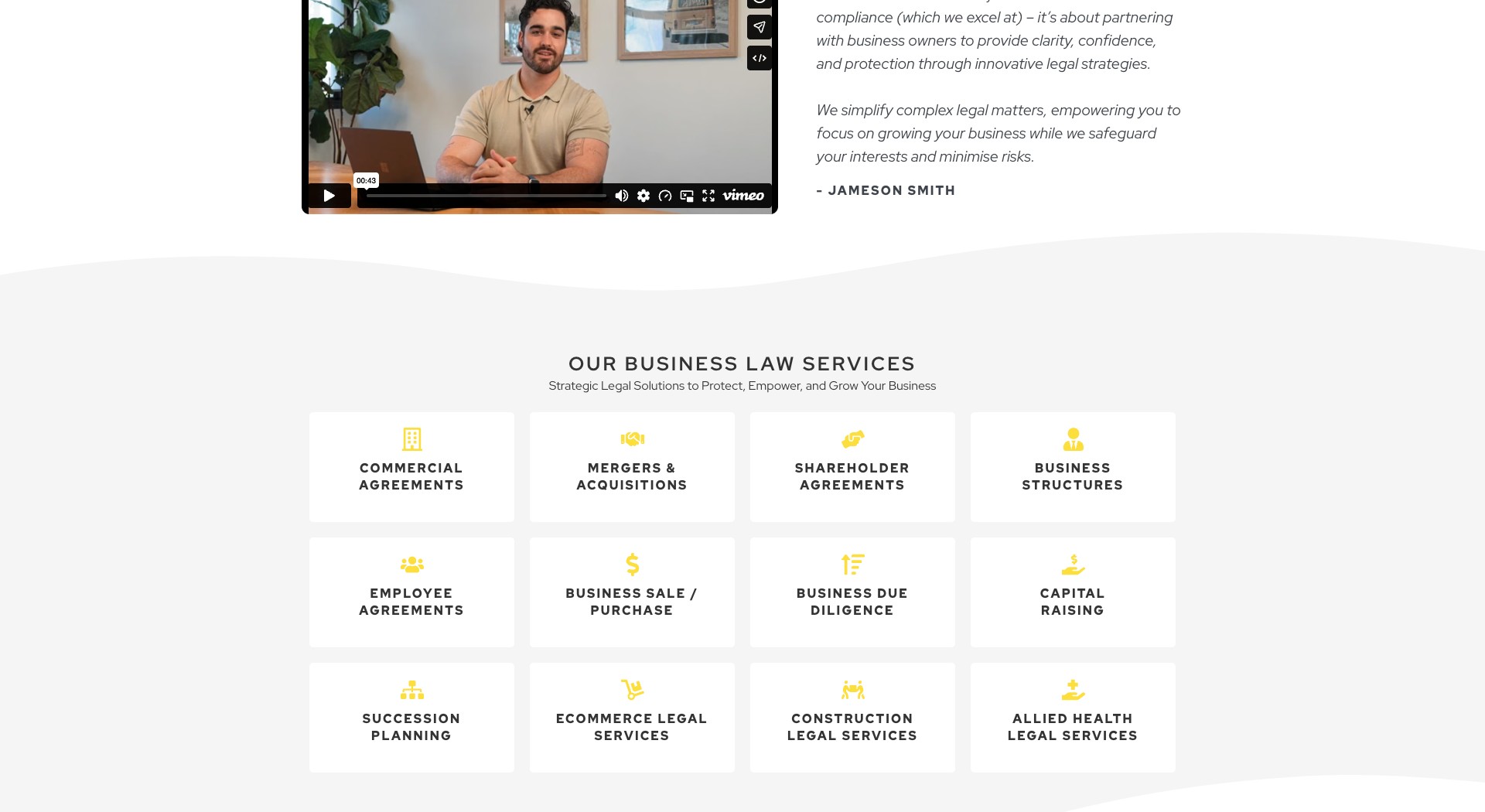 New Wave Law's business law services page