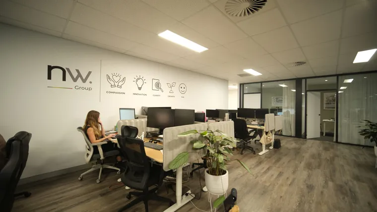 Inside the New Wave office on the Gold Coast Highway